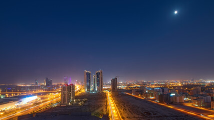 Fototapeta premium Sunset Cityscape Manama, Bahrain 