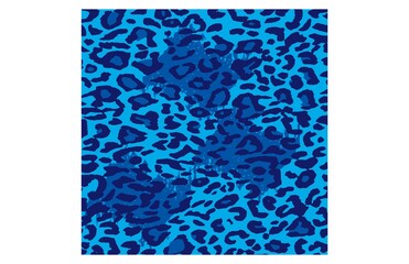 Abstract Modern Blue Leopard  Skin Pattern