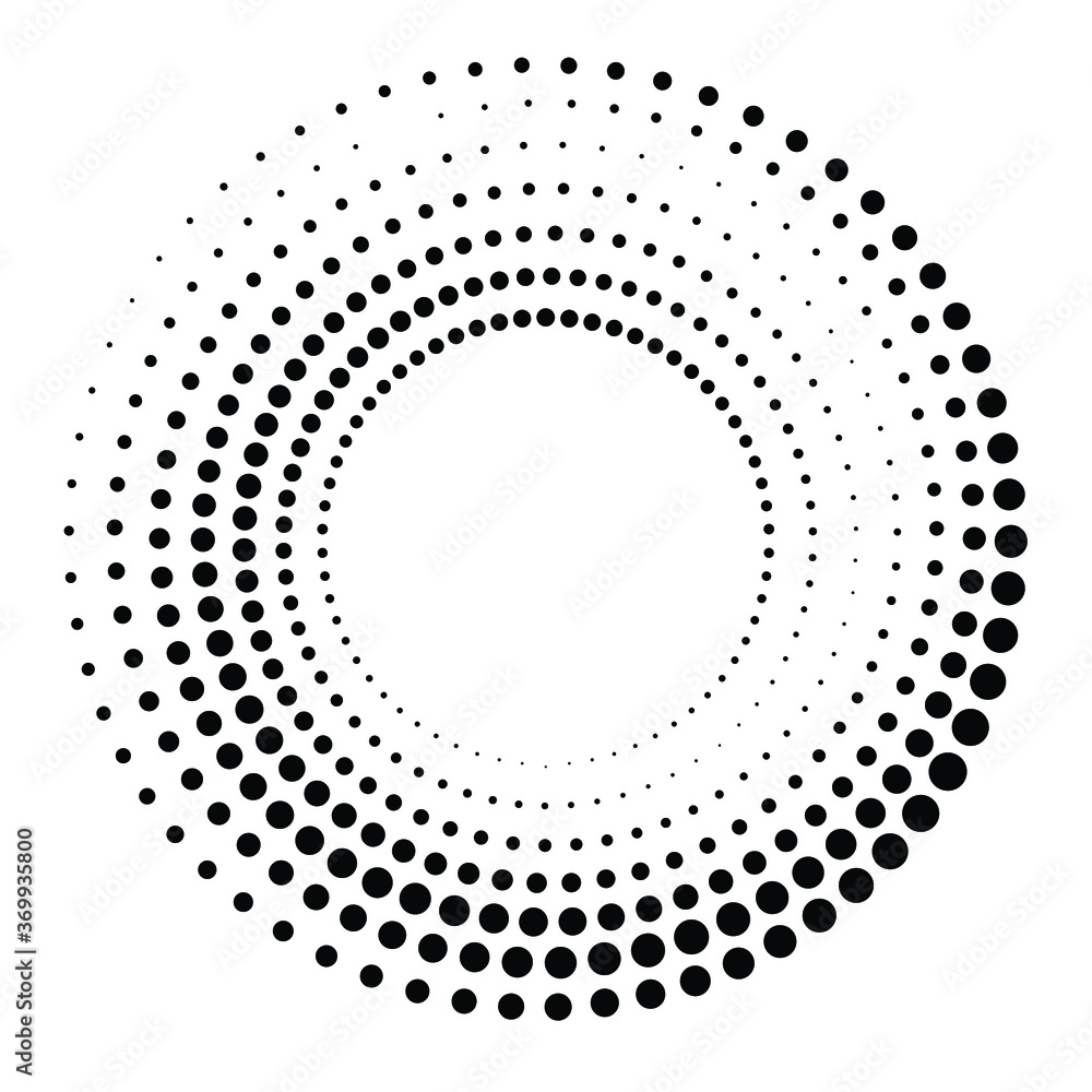 Poster halftone dots in circle form. round logo . vector dotted frame . design element