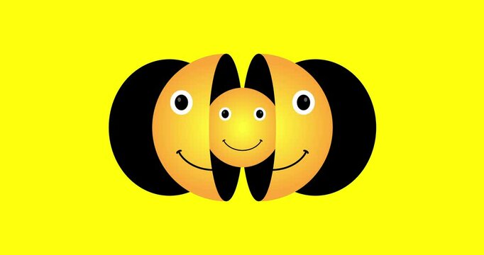 Smiley emojy loop animation. Animation of a smiling emoticon. 4K resolution.