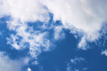 Obraz premium blue sky with white fluffy clouds