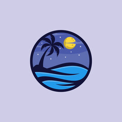 Beach logo design Vector template