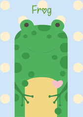 children's poster with a cartoon frog