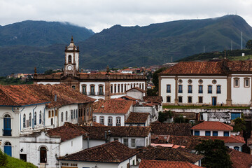 Fototapeta premium View of the unesco world heritage city of Ouro Preto in Minas Gerais - Brazil