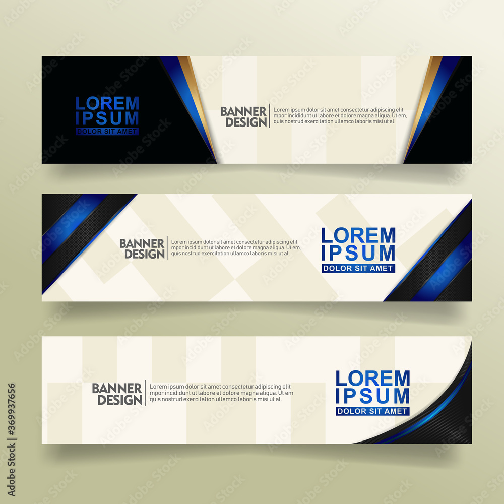 Aufkleber set abstract banner template design with flow line shape ornate on modern pattern background