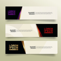 set abstract banner template design with flow line shape ornate on modern pattern background