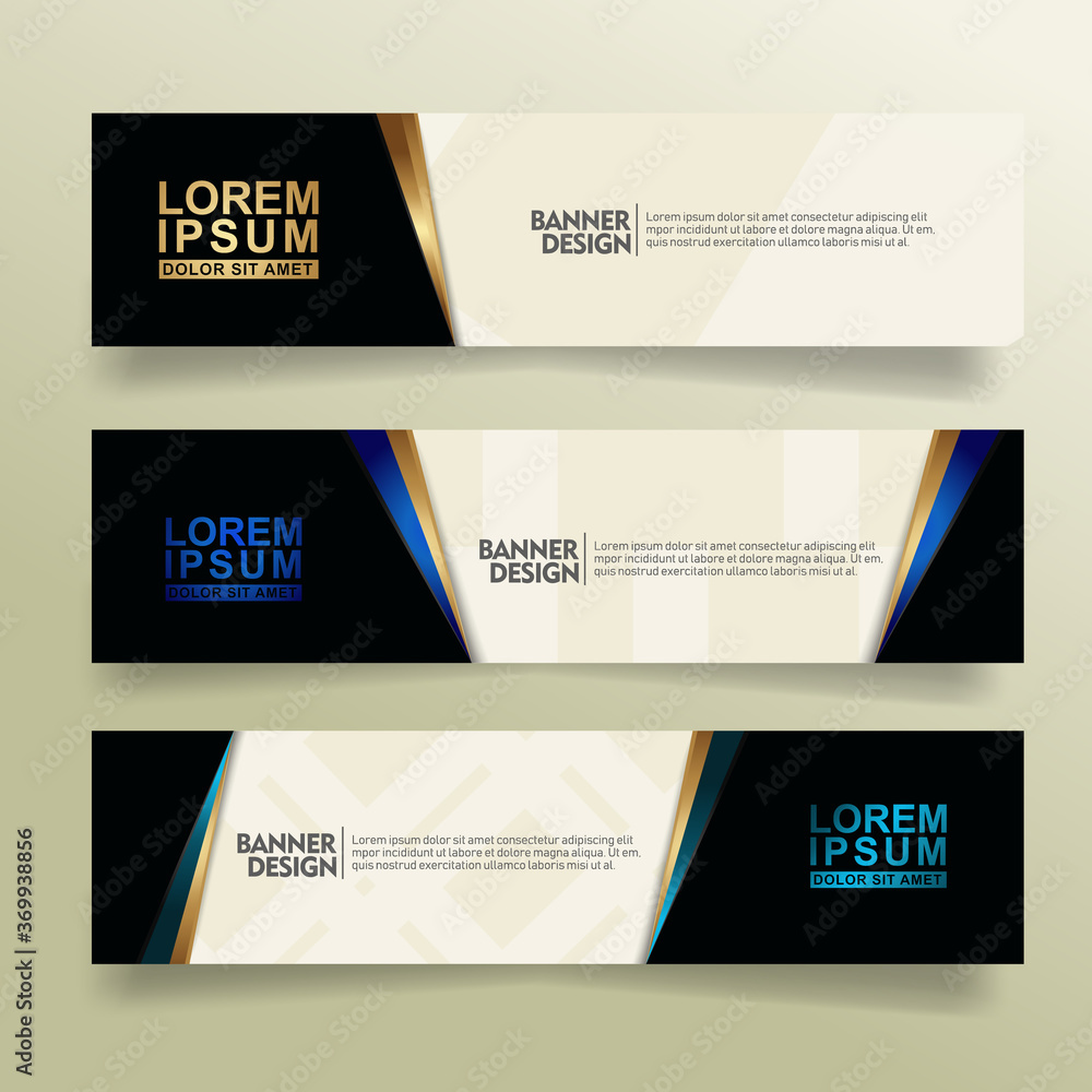 Aufkleber set abstract banner template design with flow line shape ornate on modern pattern background