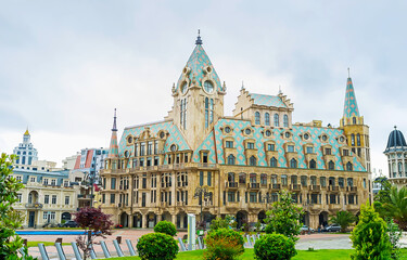 The architecture of the Europe Square, on May 24, 2016 in Batumi, Georgia