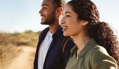 Cheerful couple out on a holiday