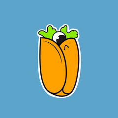 Burrito Vector Character Icon Sticker