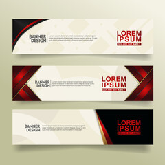 set abstract banner template design with flow line shape ornate on modern pattern background