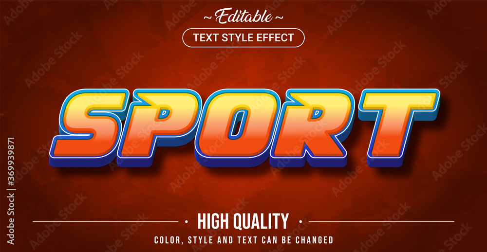 Poster editable text style effect - sport theme style.