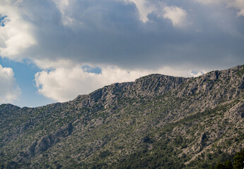 Fototapeta na wymiar Mountain range on adriatic coast, Croatia
