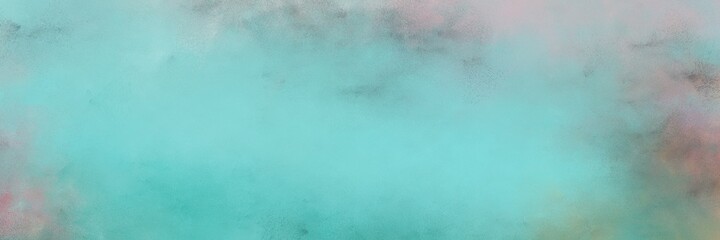 amazing medium aqua marine and sky blue colored vintage abstract painted background with space for text or image. can be used as horizontal header or banner orientation