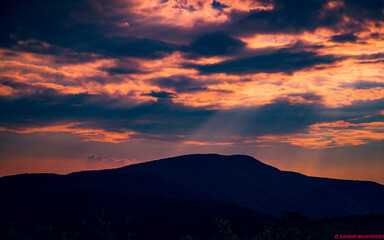 sunset over the mountains