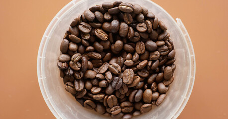 coffee bean on wood background