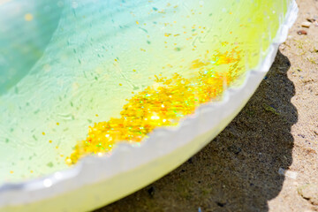 Close up view of inflatable swim ring.