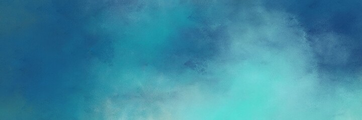 beautiful teal blue, sky blue and cadet blue color background with space for text or image. vintage texture, distressed old textured painted design. can be used as header or banner