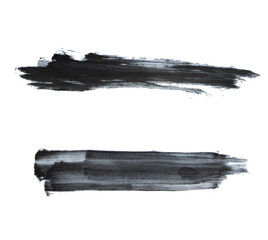 Black watercolor brush set for your design. Brush stroke and texture smear brush on a white...