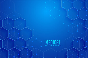 blue hexagonal medical and healthcare banner design