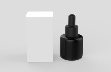 Editable  dropper bottle and cap. Contains accurate mesh to wrap your design with envelope distortion. 3d illustration