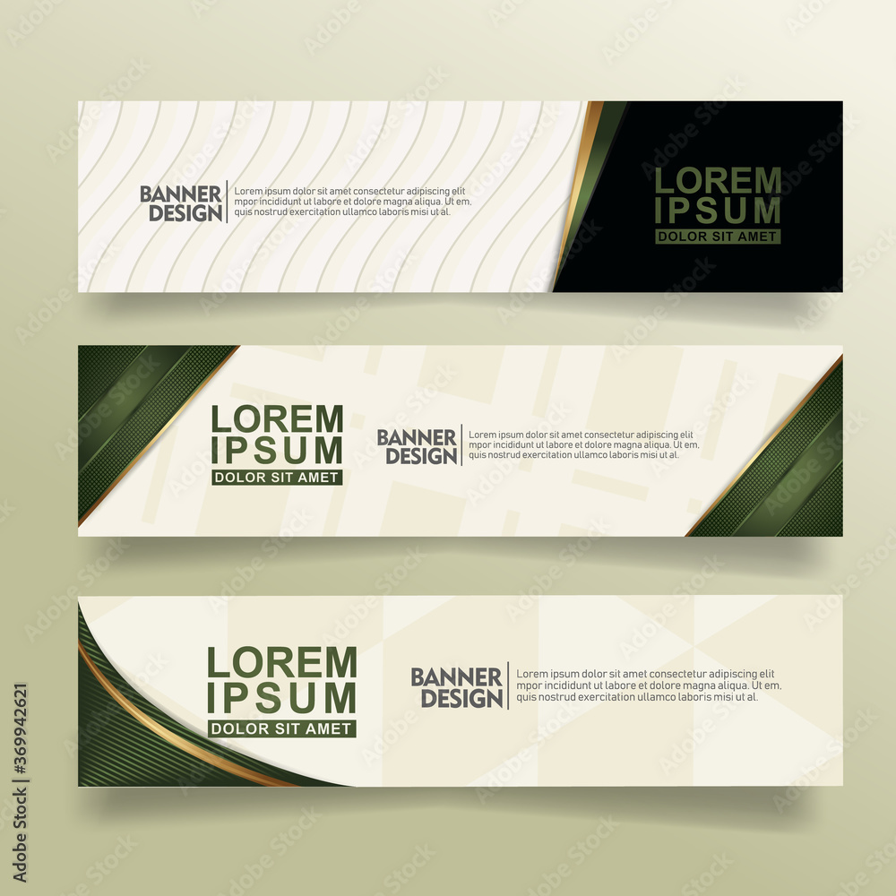 Aufkleber set abstract banner template design with flow line shape ornate on modern pattern background