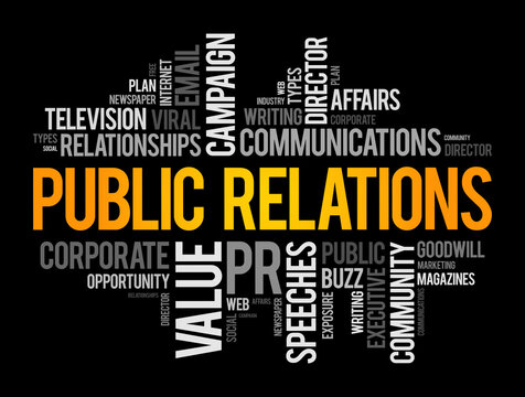 Public Relations word cloud collage, business concept background