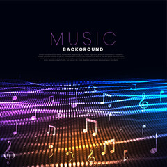 music festival background with particle wave effect © starlineart