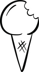 Cartoon Ice Cream In a Cone Vector Illustration