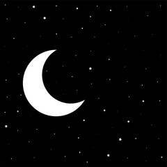 Obraz na płótnie Canvas night black sky with moon and stars