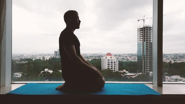 Yoga Silhouette in Hotel 