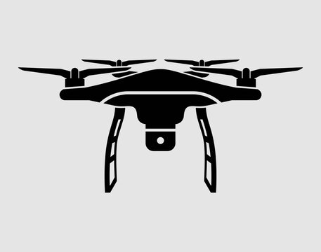drone icon vector isolated with black and white colors