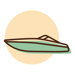 Speedboat flat vector icon design isolated