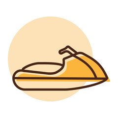 Jet ski water sport flat vector icon