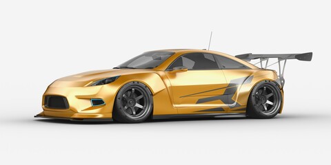 Plakat 3D rendering of a brand-less generic car 