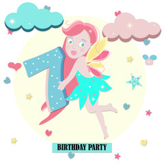 fairy in the clouds happy birhday