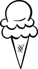 Cartoon Ice Cream In a Cone Vector Illustration