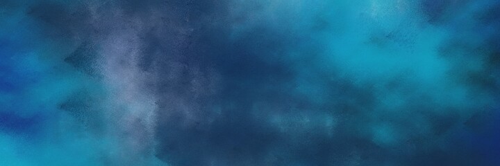 beautiful abstract painting background texture with teal blue, dark slate gray and steel blue colors and space for text or image. can be used as horizontal background graphic