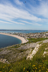 Chesil Beach from the top of Portland