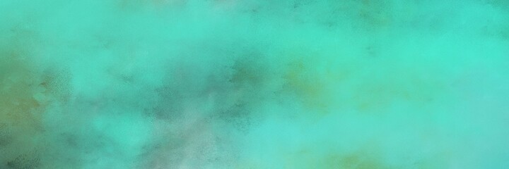 decorative medium aqua marine and sea green colored vintage abstract painted background with space for text or image. can be used as horizontal background texture