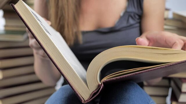 Opening book. A mysterious book opening. Story of the book. 4k