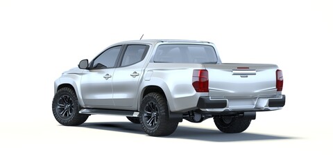 3D rendering of a brand-less generic pickup truck in studio environment	
