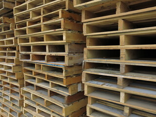 many stack of wooden pallets design for industrial and trad style