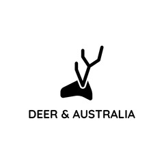 Deer and map of australia logo design.