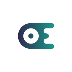 Letter o and e logo design