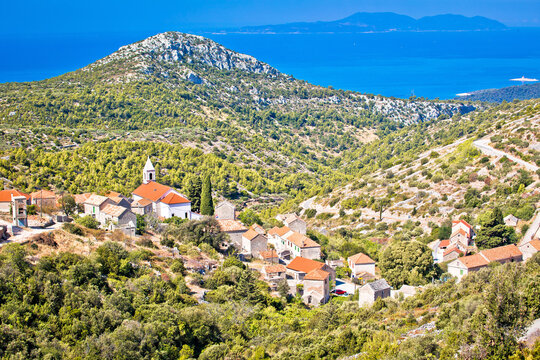 Village of Velo Grablje on Hvar island landscape view