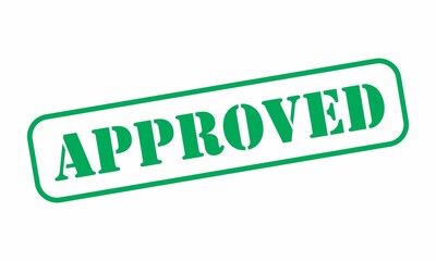 Green Approved Stamp isolated on white background