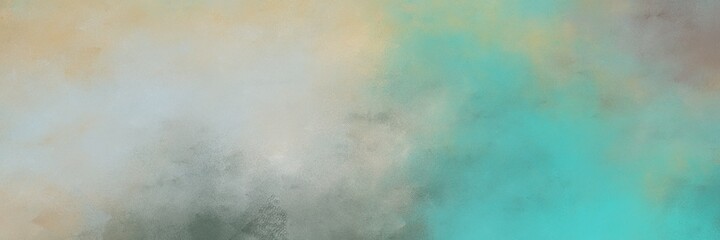stunning vintage abstract painted background with dark gray, ash gray and medium aqua marine colors and space for text or image. can be used as horizontal background texture
