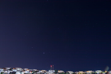 Fototapeta premium view of stars and mountain