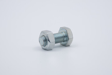 A single short bolt with a nut attached